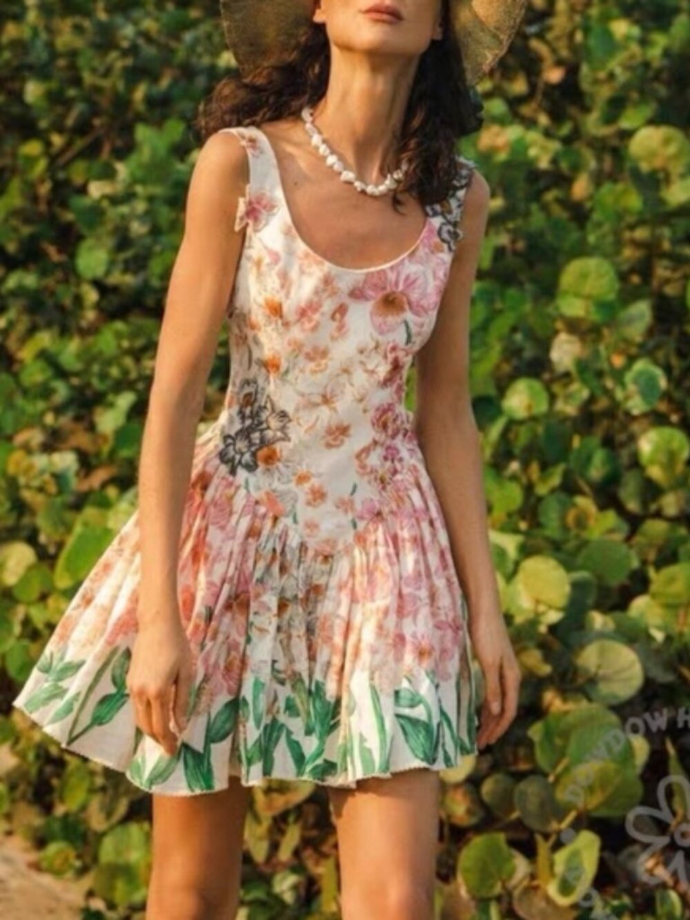 Agua by Agua Bendita Pluma Mini Dress in Jardinera